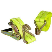 2β x 20FT Ratchet Tie Down Strap with Double J-Hooks β Yellow β 5,000 lb Load Capacity RS220
