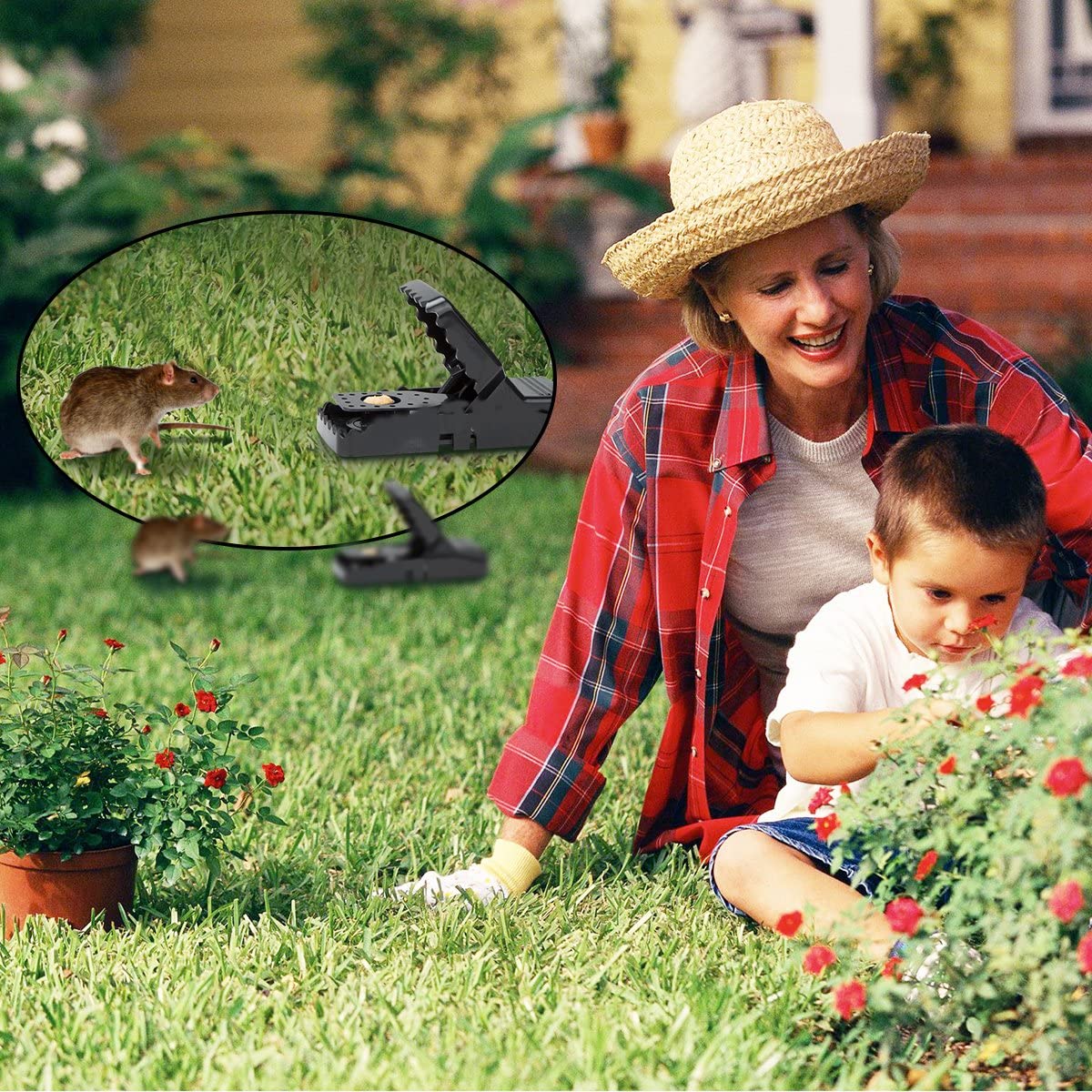 Mouse Snap Traps 6 Pack ABS Plastic Quick Kill Humane Rodent Catchers 4.3 Inch 6720617