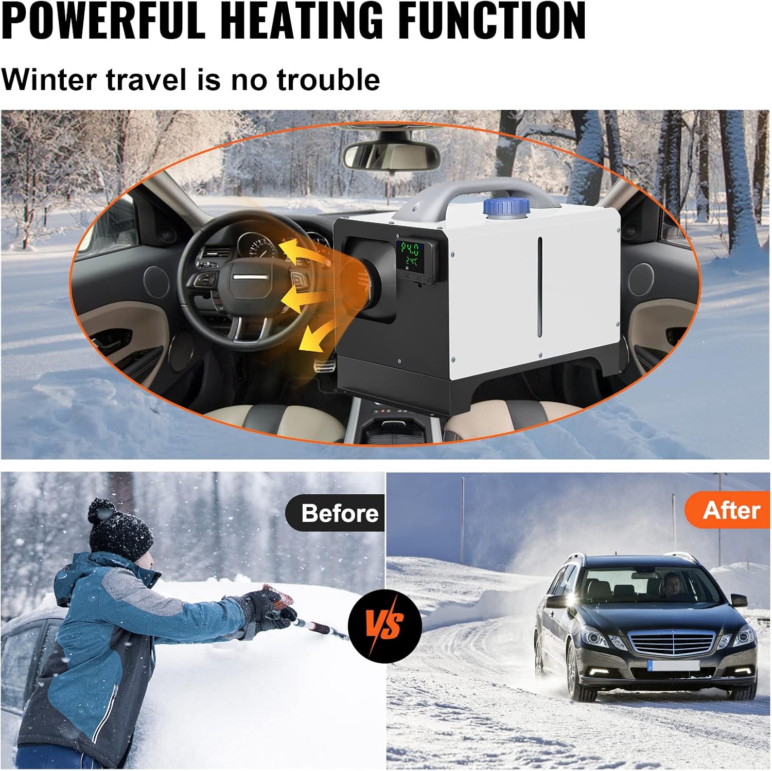 New 8KW Diesel Air Heater 12V with LCD & Remote – Compact All-in-One Heater Unit AH08121S