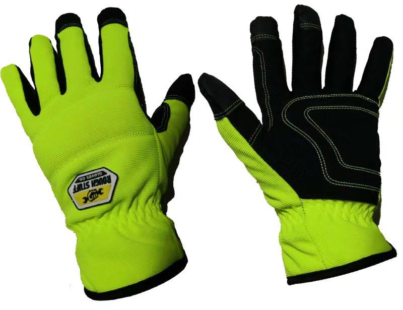 New Rough Stuff Hi-Vis Winter Work Gloves – Waterproof, Touchscreen, Micro-Fleece Lined, Non-Slip Grip