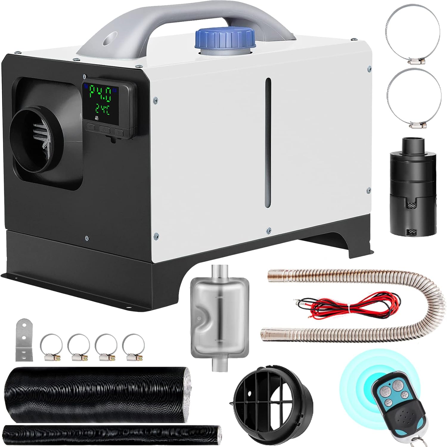 New 8KW Diesel Air Heater 12V with LCD & Remote – Compact All-in-One Heater Unit AH08121S