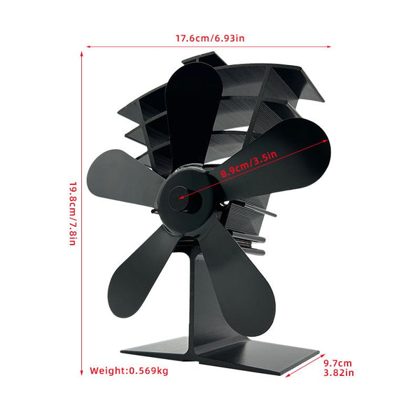 New Heat Powered 250 CFM Wood Stove Fan – No Electricity, Low Noise, High Temp Resistant, Efficient Air Circulation