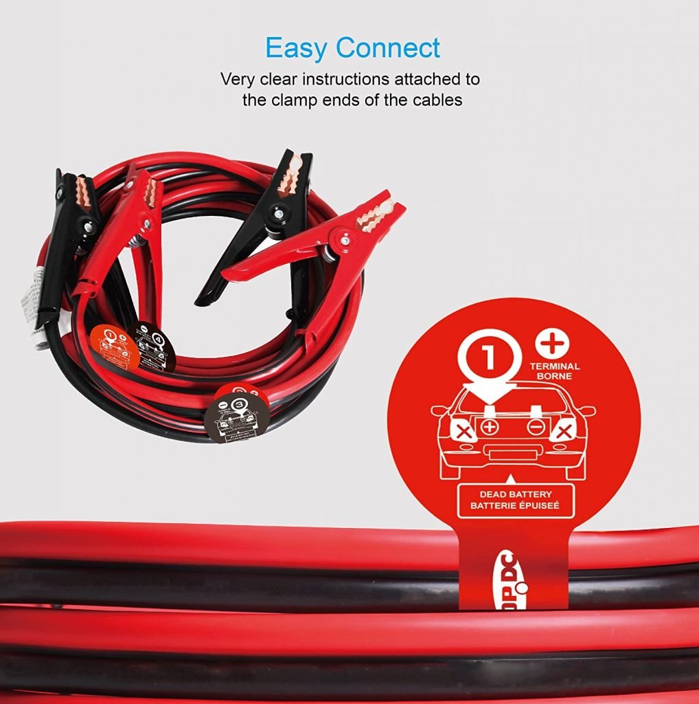 New Heavy Duty 4 Gauge Booster Cables – 20 FT Jumper Cables for Cars, Trucks & SUVs with Carry Bag 4GABC20